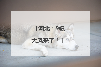 河北：9级大风来了！
