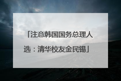 注意韩国国务总理人选：清华校友金民锡