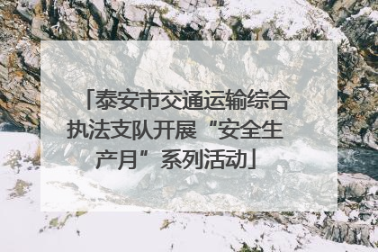 泰安市交通运输综合执法支队开展“安全生产月”系列活动