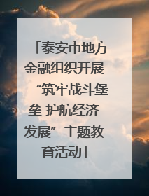 泰安市地方金融组织开展“筑牢战斗堡垒 护航经济发展”主题教育活动