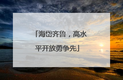 海岱齐鲁，高水平开放勇争先