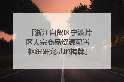 浙江自贸区宁波片区大宗商品资源配置枢纽研究基地揭牌