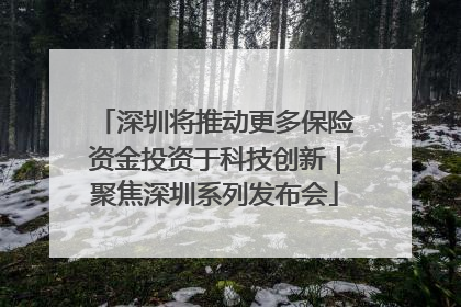 深圳将推动更多保险资金投资于科技创新｜聚焦深圳系列发布会