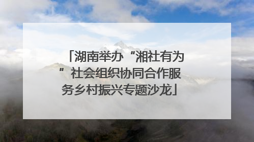 湖南举办“湘社有为”社会组织协同合作服务乡村振兴专题沙龙