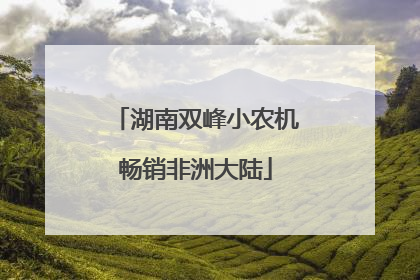 湖南双峰小农机畅销非洲大陆