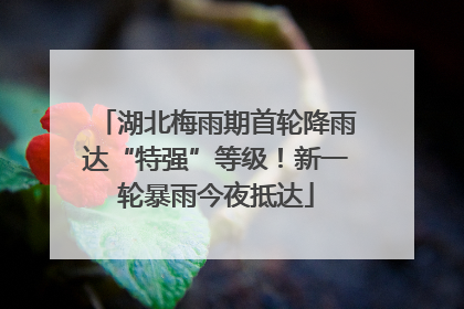 湖北梅雨期首轮降雨达“特强”等级！新一轮暴雨今夜抵达