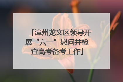 漳州龙文区领导开展“六一”慰问并检查高考备考工作