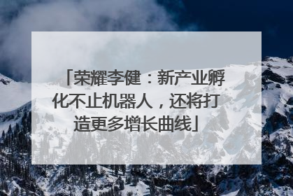 荣耀李健：新产业孵化不止机器人，还将打造更多增长曲线