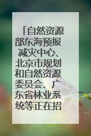 自然资源部东海预报减灾中心、北京市规划和自然资源委员会、广东省林业系统等正在招聘｜招聘信息