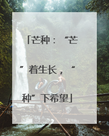 芒种：“芒”着生长，“种”下希望