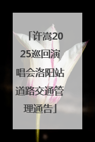 许嵩2025巡回演唱会洛阳站道路交通管理通告