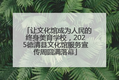 让文化馆成为人民的终身美育学校，2025德清县文化馆服务宣传周圆满落幕