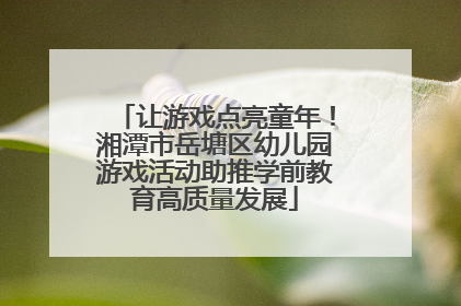 让游戏点亮童年！湘潭市岳塘区幼儿园游戏活动助推学前教育高质量发展