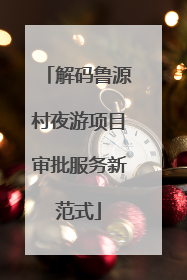 解码鲁源村夜游项目审批服务新范式