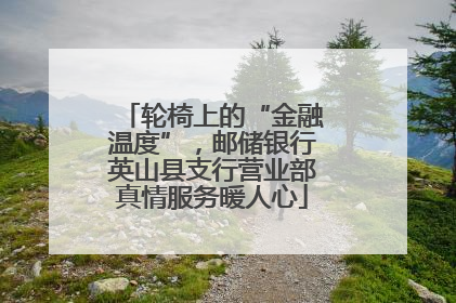 轮椅上的“金融温度”，邮储银行英山县支行营业部真情服务暖人心