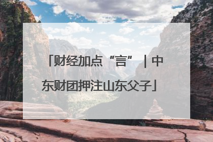 财经加点“言”｜中东财团押注山东父子