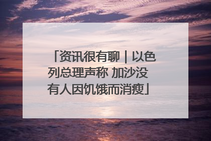 资讯很有聊｜以色列总理声称 加沙没有人因饥饿而消瘦