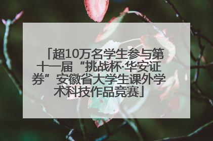 超10万名学生参与第十一届“挑战杯·华安证券”安徽省大学生课外学术科技作品竞赛