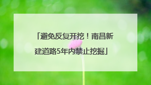 避免反复开挖！南昌新建道路5年内禁止挖掘