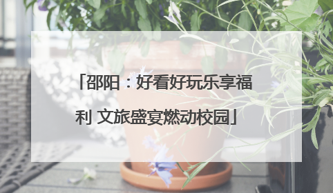邵阳：好看好玩乐享福利 文旅盛宴燃动校园