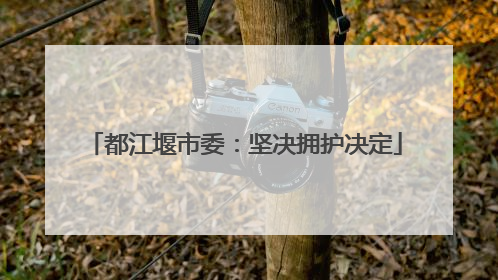 都江堰市委：坚决拥护决定