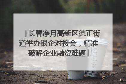 长春净月高新区德正街道举办银企对接会，精准破解企业融资难题