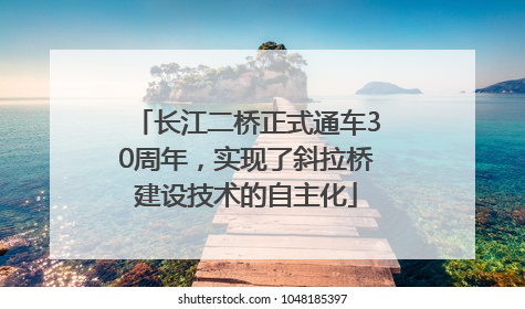 长江二桥正式通车30周年，实现了斜拉桥建设技术的自主化