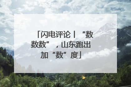 闪电评论丨“数数数”，山东跑出加“数”度