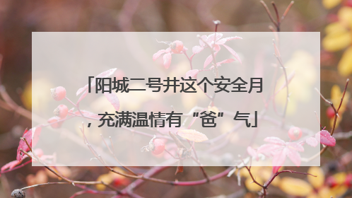 阳城二号井这个安全月，充满温情有“爸”气