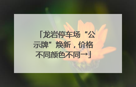 龙岩停车场“公示牌”焕新，价格不同颜色不同→
