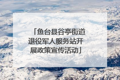 鱼台县谷亭街道退役军人服务站开展政策宣传活动