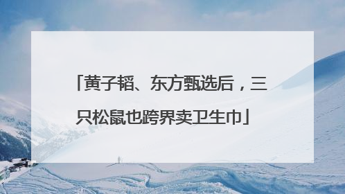 黄子韬、东方甄选后，三只松鼠也跨界卖卫生巾