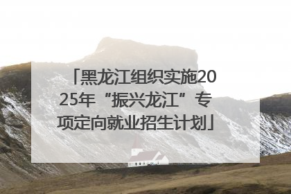 黑龙江组织实施2025年“振兴龙江”专项定向就业招生计划