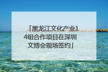 黑龙江文化产业14组合作项目在深圳文博会现场签约