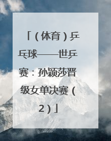 （体育）乒乓球——世乒赛：孙颖莎晋级女单决赛（2）