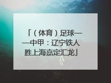 （体育）足球——中甲：辽宁铁人胜上海嘉定汇龙