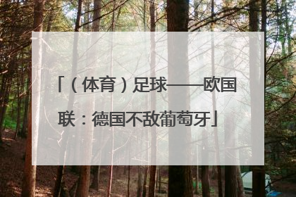 （体育）足球——欧国联：德国不敌葡萄牙