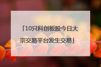 10只科创板股今日大宗交易平台发生交易
