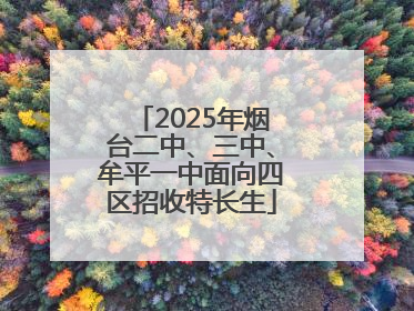 2025年烟台二中、三中、牟平一中面向四区招收特长生