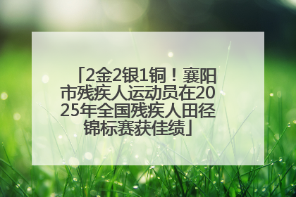 2金2银1铜！襄阳市残疾人运动员在2025年全国残疾人田径锦标赛获佳绩