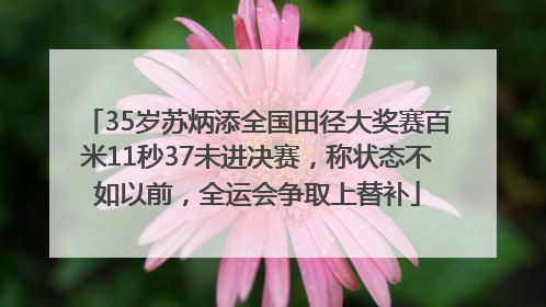 35岁苏炳添全国田径大奖赛百米11秒37未进决赛，称状态不如以前，全运会争取上替补