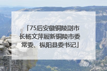 75后安徽铜陵副市长杨文萍履新铜陵市委常委、枞阳县委书记