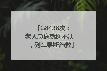 G8438次：老人急病就医不决，列车果断施救